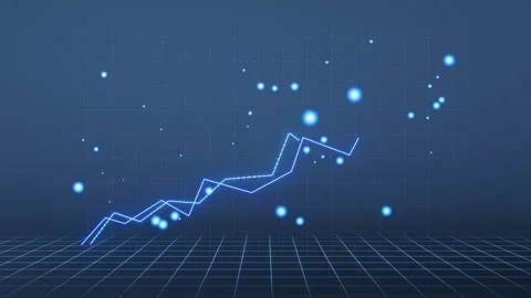 Abstract financial line graph showing upward growth and business statistics.. Stock Footage 332152040
