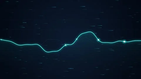 Abstract financial line graph showing dynamic market trends on dark digital.. Vidéo 343558715