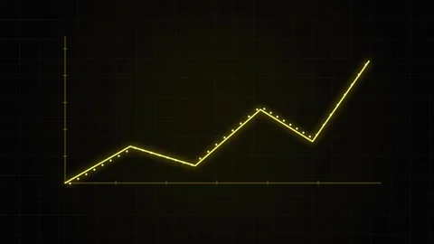 Abstract financial line graph showing positive growth over dark grid backgr.. Vídeo Stock 346453088