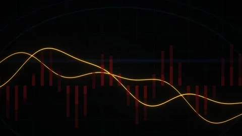 Abstract Financial Market Data Visualization with Animated Glowing Wave Lin.. Stock Footage 341787955