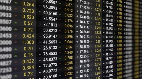 Abstract financial stats on computer screen. Animation. Close up of information Stock Illustration