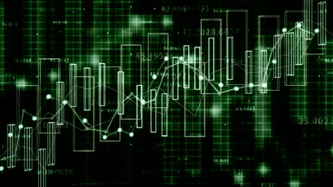 Abstract financial stock market trading chart with digital data Video stock 344166345