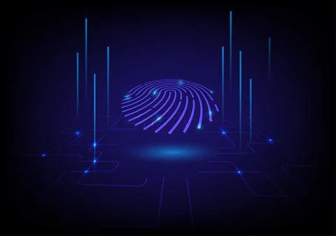 Abstract fingerprint security technology background.. Stock Illustration