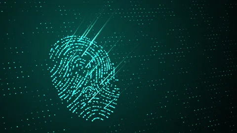 Abstract fingerprint technological security animation Stock Footage 188159647