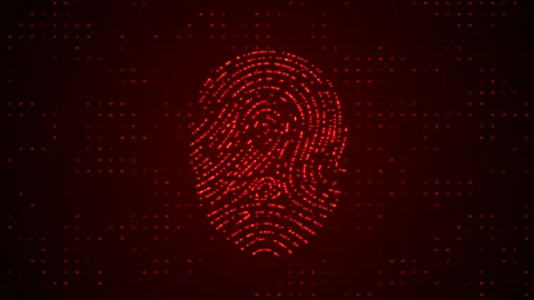 Abstract fingerprint technological security animation Stock Footage 201238105