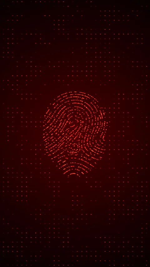 Abstract fingerprint technological security animation Stock Footage 233003085