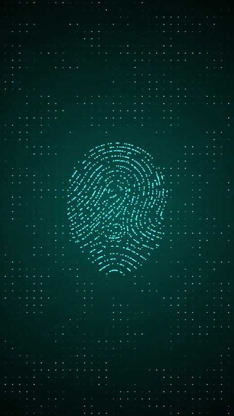 Abstract fingerprint technological security animation Stock Footage 233003423