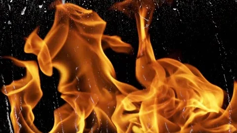 Abstract Fire Are Moving And Glowing With Raining Stock-Footage 201738165