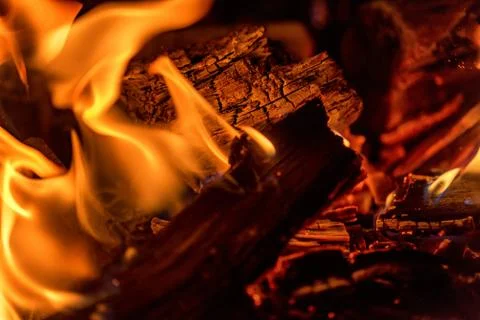 Abstract fire background. Fireplace or hearth Stock Photos