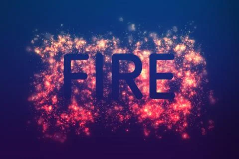 Abstract fire blast of burning points. Explosion of glowing colorful dust. Ve Stock Illustration