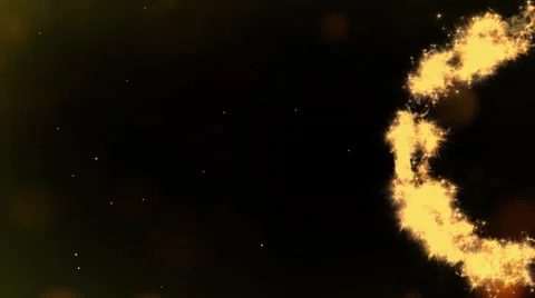 Abstract Fire Burning Circle Motion Golden Rays 4K Overlay Stock Footage 304508957