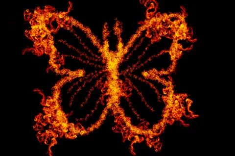 Abstract fire butterfly Stock Illustration