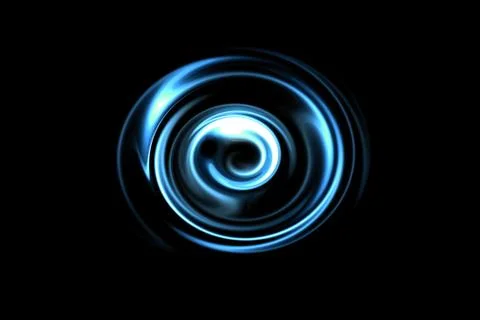 Abstract fire circle with blue light spiral on black background Stock Illustration