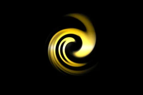 Abstract fire circle with yellow light spiral on black background Stock Illustration