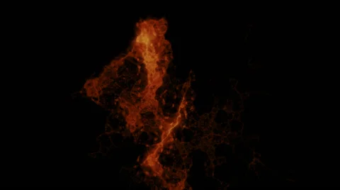 Abstract fire energy flame rises and spreads, on black background (FULL HD) Stock Footage 59518182