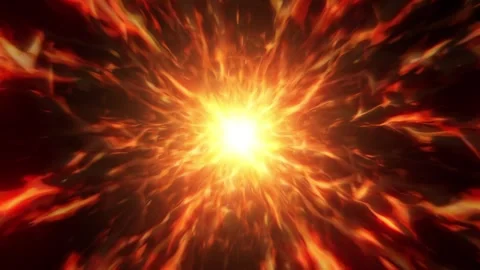 Abstract Fire Explosion Background With Glowing Orange Energy Burst 動画素材 332298520