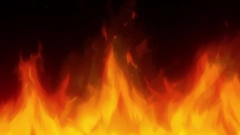 Abstract Fire Flame Background With Burning Orange Red Wall of Fire Stock Footage 332299602