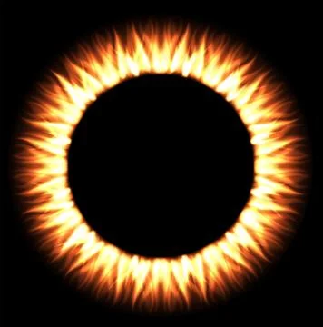 Abstract fire flame circular frame Stock Illustration