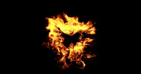 Abstract fire flame dancer explosion shockwave warm gold energy on black Stock Footage 89562461