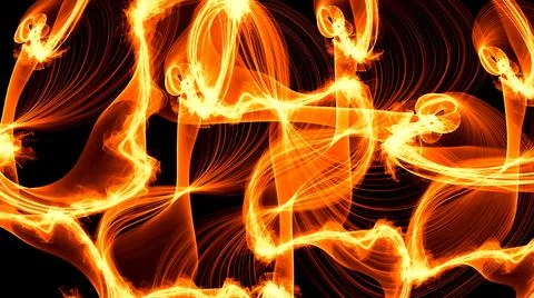 Abstract fire flame in the dark Stock Photos