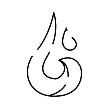 Abstract fire flame symbol icon minimalist line art 库存插图