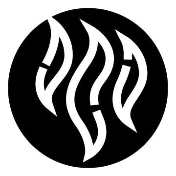 Abstract fire flame symbol logo black circle Stock Illustration