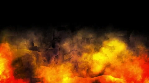 Abstract fire flames on black background. Intense inferno texture with glowing Stock Footage 340118748