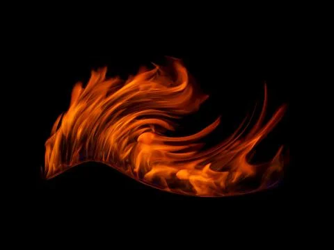 Abstract fire flames on black background Stock Photos