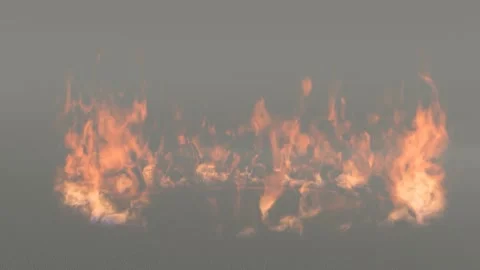 Abstract Fire Flames Isolated on Dark Background Stock Footage 330919886