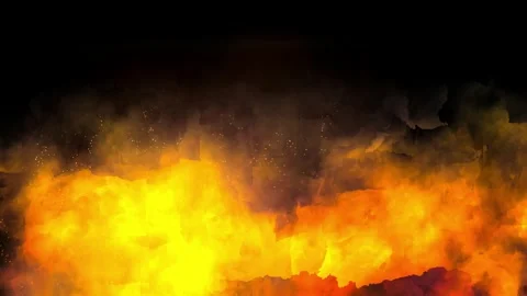 Abstract fire flames rising with glowing embers against dark background for 스톡 동영상 345213705