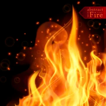Abstract fire flames vector background. Illustration Hot Fire Stock Illustration