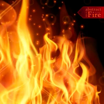 Abstract fire flames vector background. Illustration Hot Fire Stock Illustration