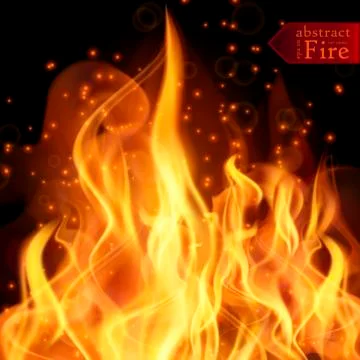 Abstract fire flames vector background. Illustration Hot Fire Stock Illustration