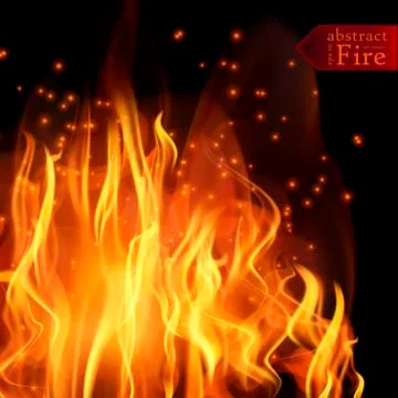 Abstract fire flames vector background. Illustration Hot Fire Stock Illustration
