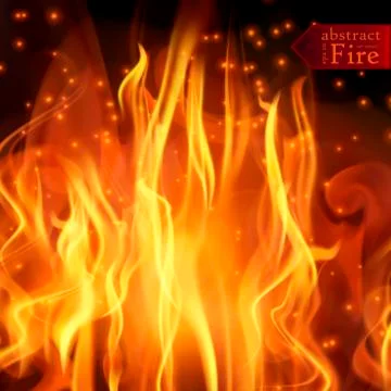 Abstract fire flames vector background. Illustration Hot Fire Stock Illustration