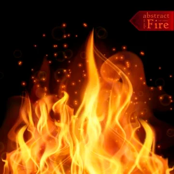 Abstract fire flames vector background. Illustration Hot Fire Stock Illustration