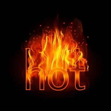 Abstract fire flames vector background. Illustration Hot Fire with glowing text Stock Illustration