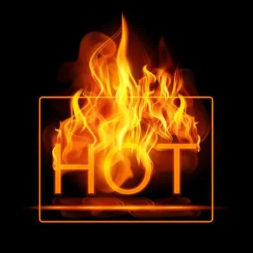 Abstract fire flames vector background. Illustration Hot Fire with glowing text Stock Illustration