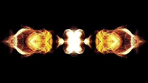 Abstract fire flows streams. Flasma and particles moving around in a fluid mo Stock Illustration