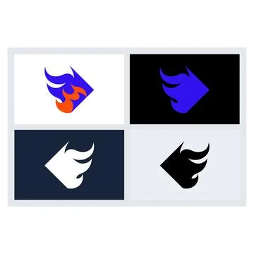 Abstract Fire Logo Icon Set Stock Illustration