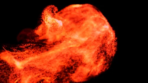 Abstract fire motion graphic.Raging Flames,particles over black background. Stock Footage 249060373