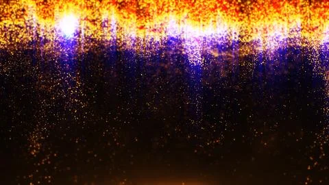 Abstract Fire Particle Rain Falling on Dark Background Stock Illustration