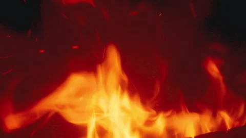 Abstract Fire Pattern with Glowing Embers Stock Footage 305211293