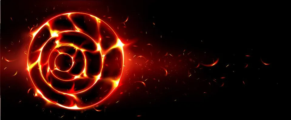 Abstract fire ring isolated on black background Stock Illustration
