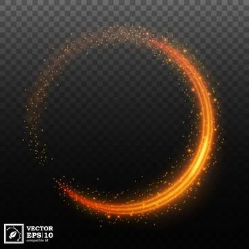 Abstract Fire Ring Light Sets with A Transparent Background, Isolated and E.. Stock Illustration