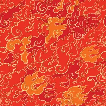 Abstract fire seamless pattern Stock Illustration