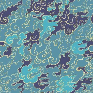 Abstract fire seamless pattern Stock Illustration