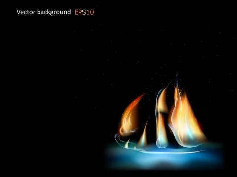 Abstract fire ship Stock Illustration