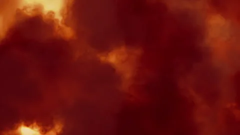 Abstract Fire Smoke Background, Glowing Red Orange Flames Texture Stock Footage 346176041