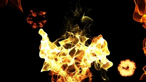 Abstract fire source burning with flame spark and heat blast background pattern Stock Footage 73872464